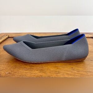 NEW Rothy’s The Point Women’s Flats Pebble Grey Size 8